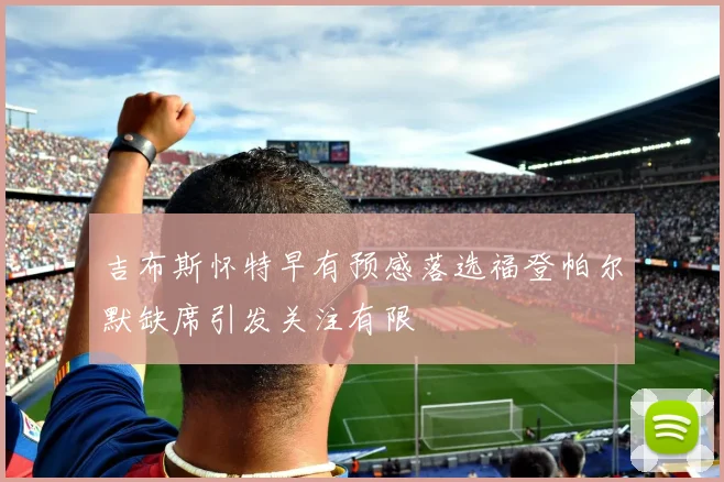 吉布斯怀特早有预感落选福登帕尔默缺席引发关注有限